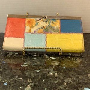 Multicoloured clutch wallet